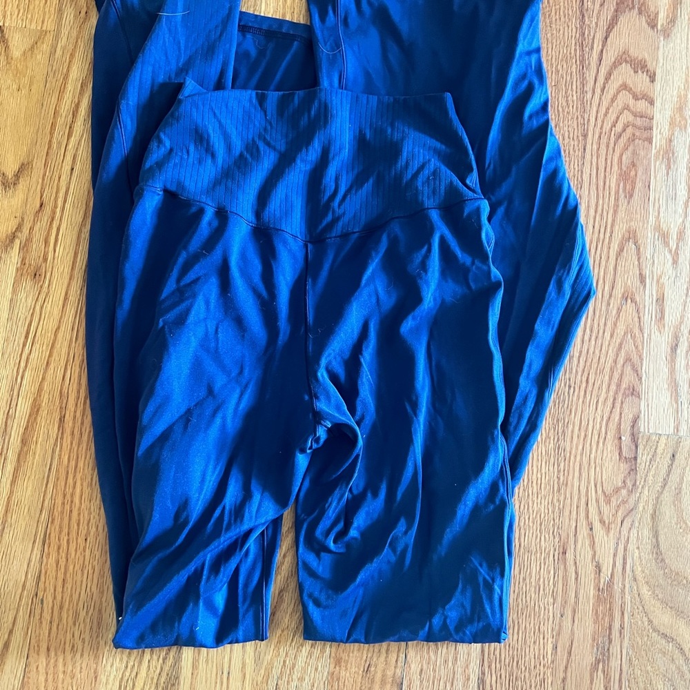 Aerie flare cross over blue leggings